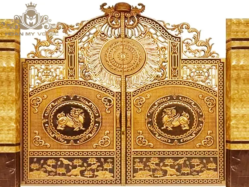 cổng nhôm đúc tỳ hưu