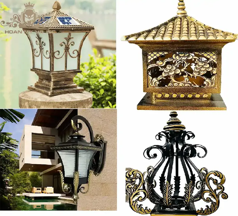 đèn trụ cổng nhôm đúc