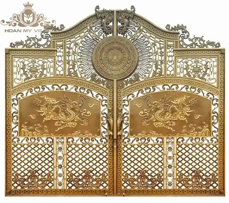 cổng nhôm đúc song long