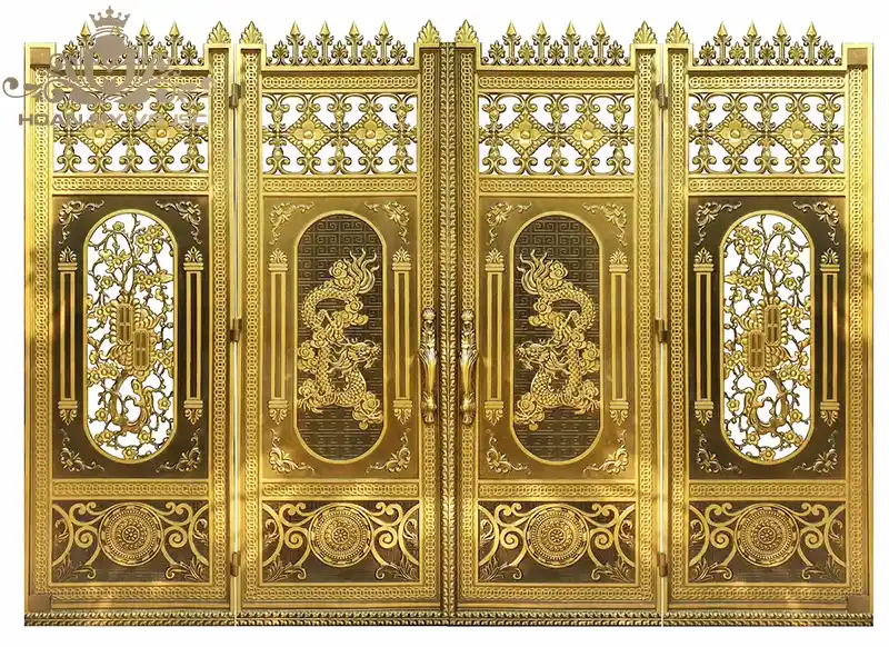 cổng nhôm đúc song long